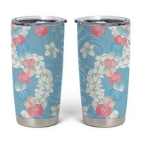 Blue Hawaii Anthurium Plumeria Lei Tumbler Cup