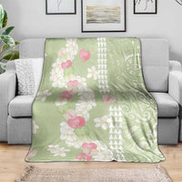 Leaf Green Hawaii Anthurium Plumeria Lei Blanket