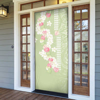 Leaf Green Hawaii Anthurium Plumeria Lei Door Cover
