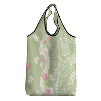 Leaf Green Hawaii Anthurium Plumeria Lei Grocery Bag