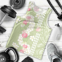 Leaf Green Hawaii Anthurium Plumeria Lei Men Tank Top
