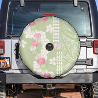 Leaf Green Hawaii Anthurium Plumeria Lei Spare Tire Cover