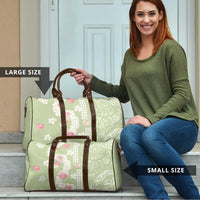 Leaf Green Hawaii Anthurium Plumeria Lei Travel Bag