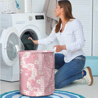 Soft Pink Hawaii Anthurium Plumeria Lei Laundry Basket