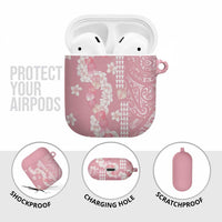 Soft Pink Hawaii Anthurium Plumeria Lei AirPods Case