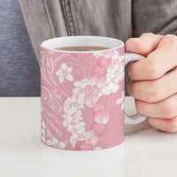 Soft Pink Hawaii Anthurium Plumeria Lei Ceramic Mug