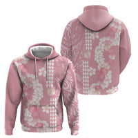 Soft Pink Hawaii Anthurium Plumeria Lei Hoodie