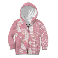 Soft Pink Hawaii Anthurium Plumeria Lei Kid Hoodie