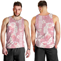 Soft Pink Hawaii Anthurium Plumeria Lei Men Tank Top