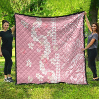 Soft Pink Hawaii Anthurium Plumeria Lei Quilt