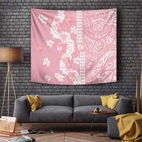 Soft Pink Hawaii Anthurium Plumeria Lei Tapestry