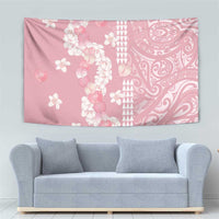 Soft Pink Hawaii Anthurium Plumeria Lei Tapestry