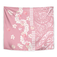 Soft Pink Hawaii Anthurium Plumeria Lei Tapestry