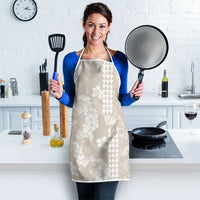 Suede Beige Hawaii Anthurium Plumeria Lei Apron
