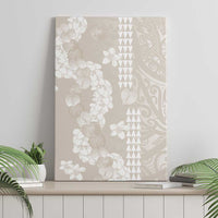 Suede Beige Hawaii Anthurium Plumeria Lei Canvas Wall Art