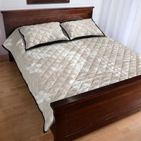 Suede Beige Hawaii Anthurium Plumeria Lei Quilt Bed Set