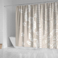 Suede Beige Hawaii Anthurium Plumeria Lei Shower Curtain