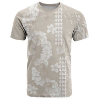 Suede Beige Hawaii Anthurium Plumeria Lei T Shirt
