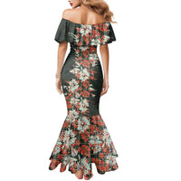 Hawaii Tartan With Hibiscus Family Matching Mermaid Dress and Hawaiian Shirt Polynesian Pattern Vintage