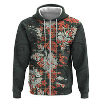 Hawaii Tartan With Hibiscus Hoodie Polynesian Pattern Vintage