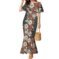 Hawaii Tartan With Hibiscus Mermaid Dress Polynesian Pattern Vintage