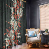 Hawaii Tartan With Hibiscus Window Curtain Polynesian Pattern Vintage