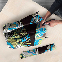 Japanese Hawaiian Crane Umbrella Blue Tapa Patchwork Pattern