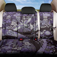 Japanese Hawaiian Crane Back Car Seat Cover Purple Tapa Patchwork Pattern