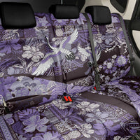 Japanese Hawaiian Crane Back Car Seat Cover Purple Tapa Patchwork Pattern
