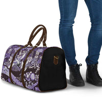 Japanese Hawaiian Crane Travel Bag Purple Tapa Patchwork Pattern
