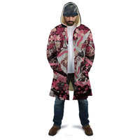 Japanese Hawaiian Crane Cloak Soft Pink Tapa Patchwork Pattern