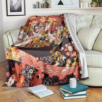 Japanese Hawaiian Crane Blanket Yellow Ochre Tapa Patchwork Pattern