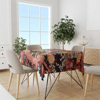 Japanese Hawaiian Crane Tablecloth Yellow Ochre Tapa Patchwork Pattern