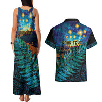 Matariki Te Tau Hou Maori Couples Matching Tank Maxi Dress and Hawaiian Shirt New Zealand Silver Fern Night Starry Sky LT9 - Polynesian Pride