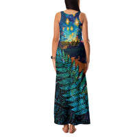 Matariki Te Tau Hou Maori Family Matching Tank Maxi Dress and Hawaiian Shirt New Zealand Silver Fern Night Starry Sky LT9 - Polynesian Pride