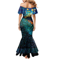 Matariki Te Tau Hou Maori Mermaid Dress New Zealand Silver Fern Night Starry Sky LT9 - Polynesian Pride