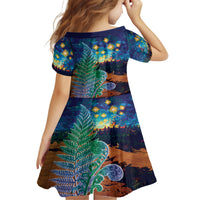 Personalised New Zealand Matariki Art Star Family Matching Summer Maxi Dress and Hawaiian Shirt Koru Fern Night Starry Sky LT9 - Polynesian Pride