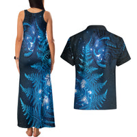 New Zealand Matariki Couples Matching Tank Maxi Dress and Hawaiian Shirt Blue Milky Way Stars Night Sky LT9 - Polynesian Pride