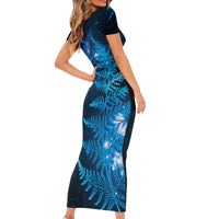 New Zealand Matariki Family Matching Short Sleeve Bodycon Dress and Hawaiian Shirt Blue Milky Way Stars Night Sky LT9 - Polynesian Pride