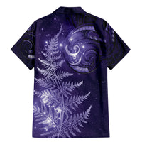 New Zealand Matariki Family Matching Mermaid Dress and Hawaiian Shirt Purple Milky Way Stars Night Sky LT9 - Polynesian Pride
