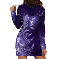 New Zealand Matariki Hoodie Dress Purple Milky Way Stars Night Sky LT9 - Polynesian Pride
