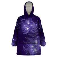New Zealand Matariki Wearable Blanket Hoodie Purple Milky Way Stars Night Sky LT9 One Size Purple - Polynesian Pride