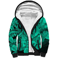 Polynesian Pride Happy Father Day Sherpa Hoodie I Love You Dad - Polynesian Tribal Green LT9 Unisex Green - Polynesian Pride