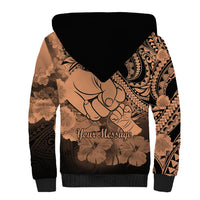 Personalised Polynesian Pride Happy Father Day Sherpa Hoodie I Love You Dad - Polynesian Tribal Nude LT9 - Polynesian Pride