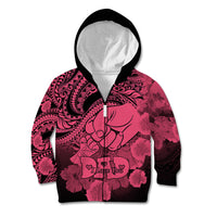 Personalised Polynesian Pride Happy Father Day Kid Hoodie I Love You Dad - Polynesian Tribal Pink LT9 Zip Hoodie Pink - Polynesian Pride