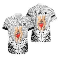 Personalised Polynesian Father's Day Gift For Dad Hawaiian Shirt Super Father In The World - Black Polynesian Pattern LT9 - Polynesian Pride