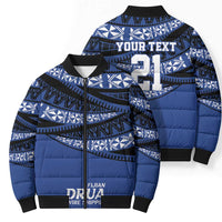 Fiji Rugby Pacific Custom Bomber Puffer Jacket Pasifika Tapa Pattern - Polynesian Pride