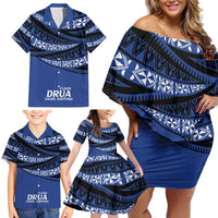 Fiji Rugby Pacific Custom Family Matching Off Shoulder Short Dress and Hawaiian Shirt Pasifika Tapa Pattern LT9 - Polynesian Pride