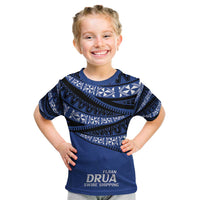 Fiji Rugby Pacific Custom Kid T Shirt Pasifika Tapa Pattern
