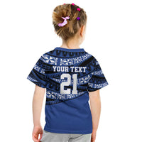 Fiji Rugby Pacific Custom Kid T Shirt Pasifika Tapa Pattern